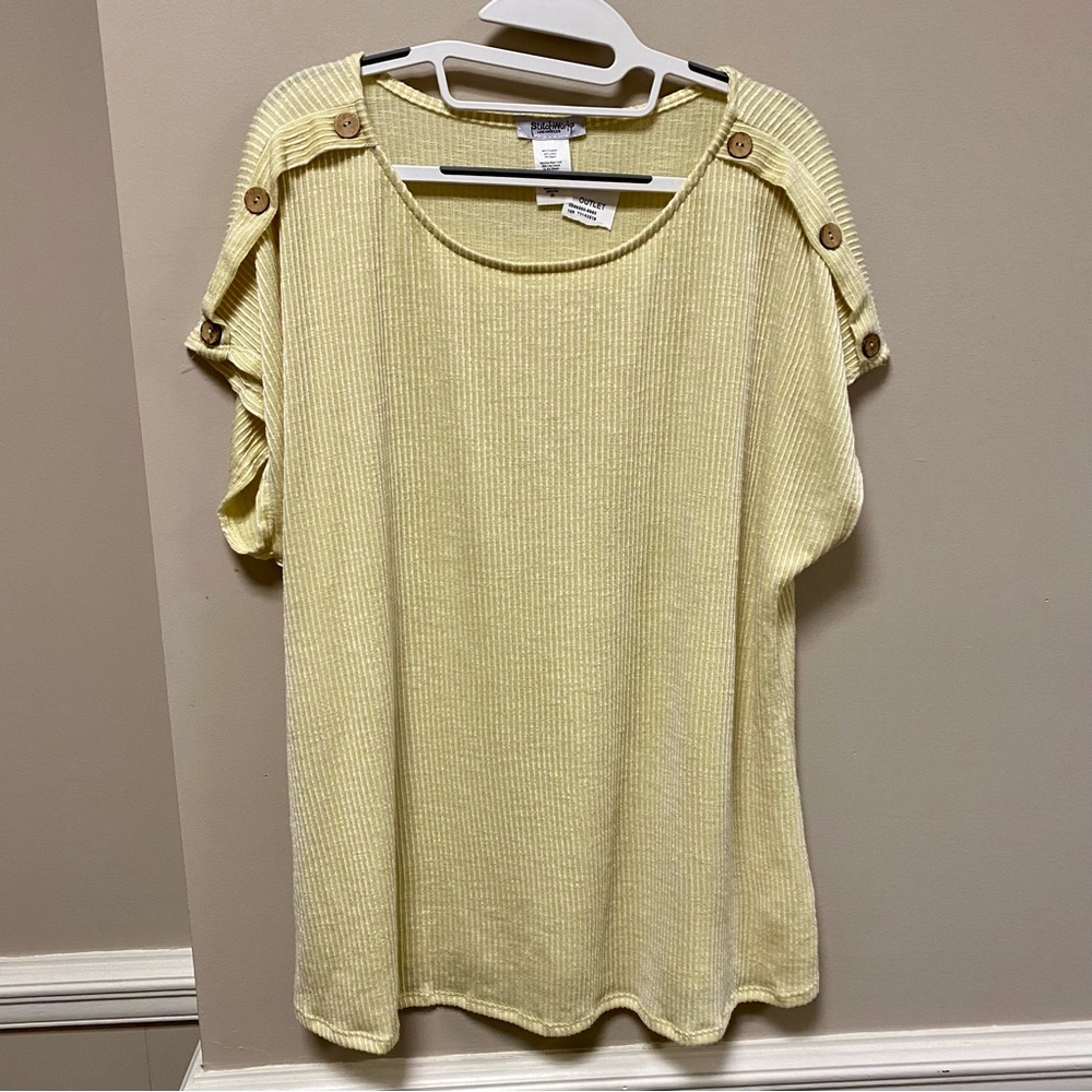 Stitch Wurks Sz 2X Yellow Pullover Top Comfy & NWT